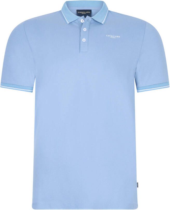 Cavallaro Napoli polo Andrio met contrastbies mid light blue