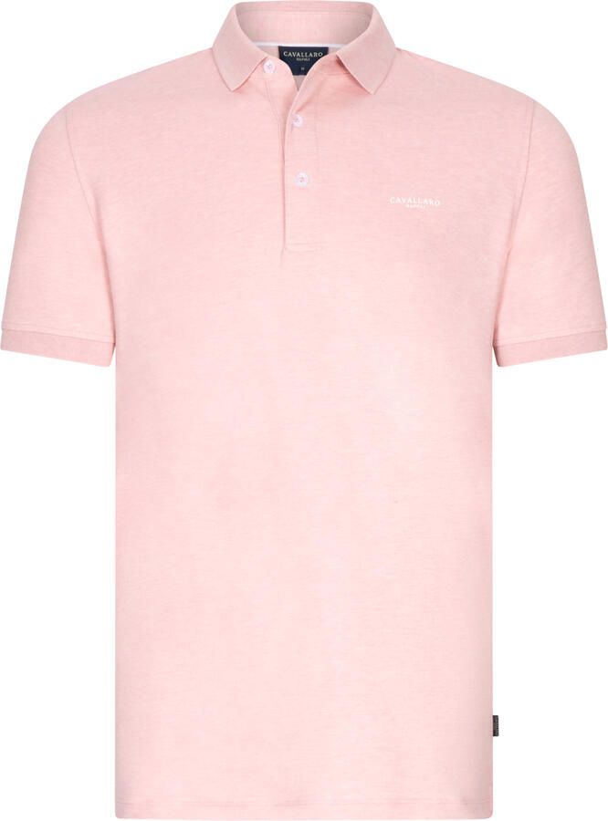 Cavallaro Napoli regular fit polo Bavegio met logo old pink melange - Foto 4