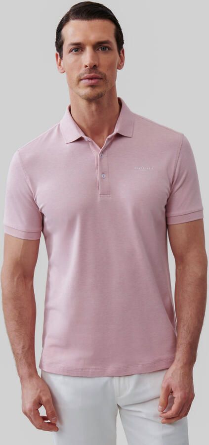 Cavallaro Napoli regular fit polo Bavegio met logo old pink melange - Foto 2