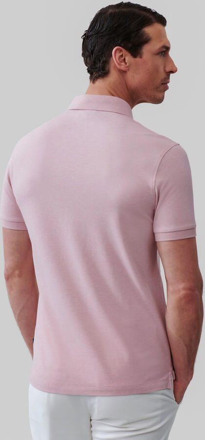 Cavallaro Napoli regular fit polo Bavegio met logo old pink melange - Foto 3