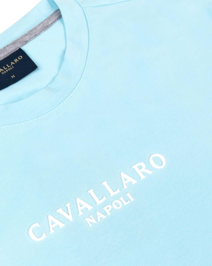 Cavallaro Napoli regular fit T-shirt Mandrio met logo aqua - Foto 2