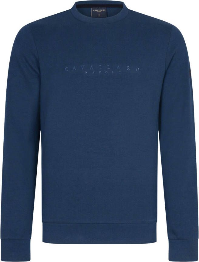 Cavallaro Napoli sweater met printopdruk petrol blue