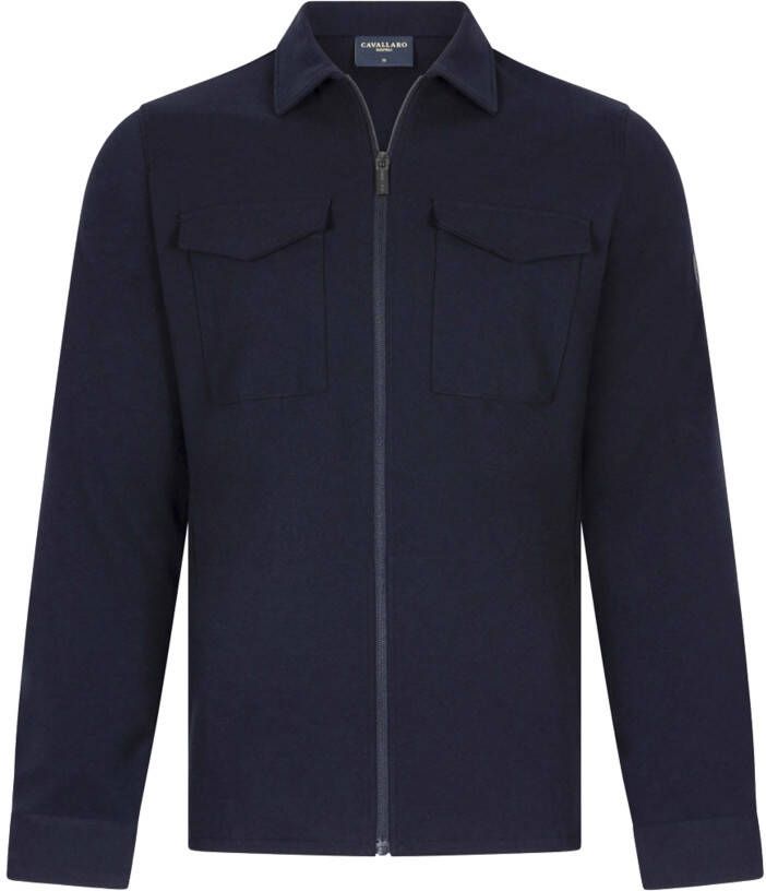 Cavallaro Napoli regular fit overshirt Zeradino dark blue