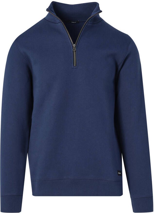 Denham Logan Half Zip Sweatblue Blauw Heren