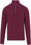 Denham Klassieke Half Zip Trui Rood Heren - Thumbnail 1