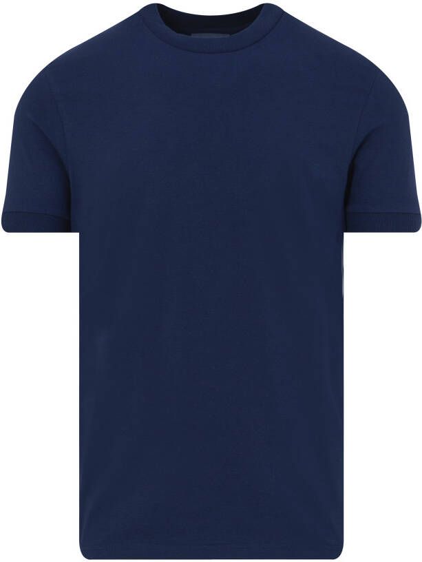 Drykorn T-shirt met geribde ronde hals model 'ANTON'