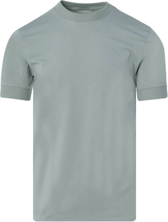 Drykorn T-shirt met geribde mouwboorden model 'ANTON'