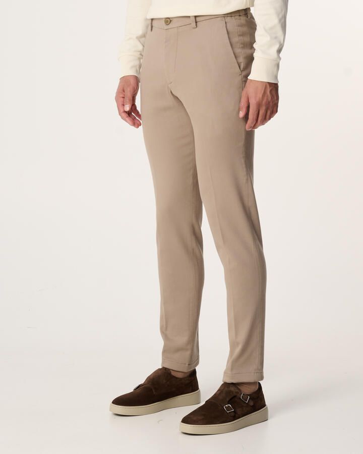 Drykorn Tapered fit stoffen broek met ceintuurlussen model 'AJEND' - Foto 3