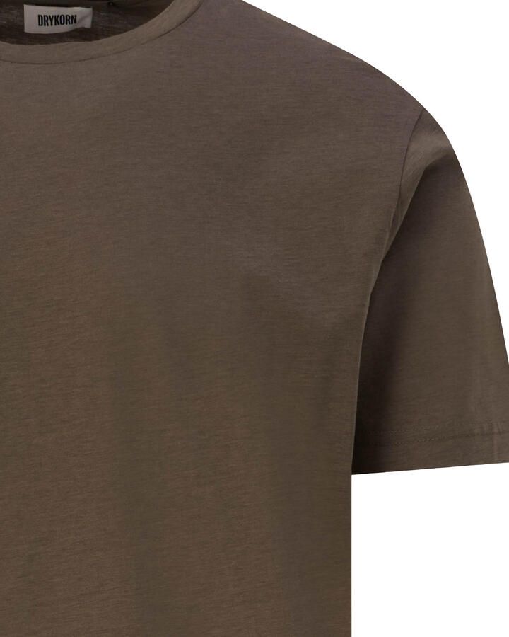 Drykorn T-shirt met geribde ronde hals model 'GILBERD'