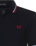 Fred Perry Polo manica corta con collo clico e polsini bordati a contrasto e logo ricamato sul petto uomo Fredperry M3600 Navy Rosso Blauw Heren - Thumbnail 15