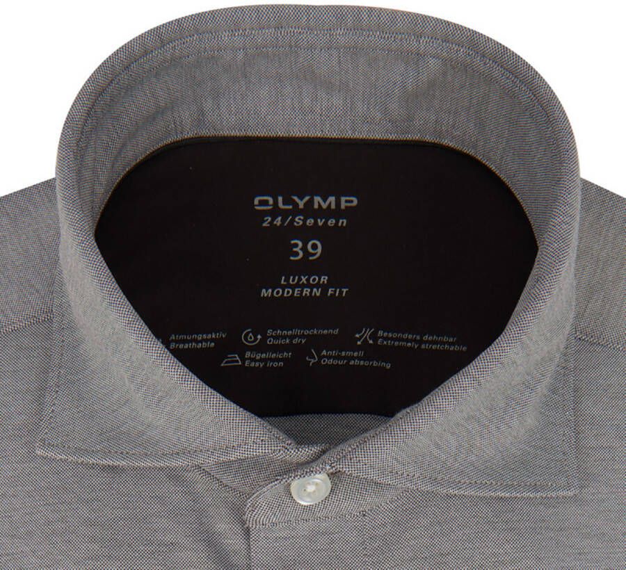 Olymp Luxor Jersey Stretch Overhemd 24 Seven Grijs - Foto 2