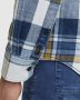 PME Legend geruit slim fit overhemd 290 real indigo - Thumbnail 10
