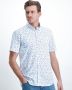 State of Art Casual Blauw Kort Mouw Overhemd Blue Heren - Thumbnail 5