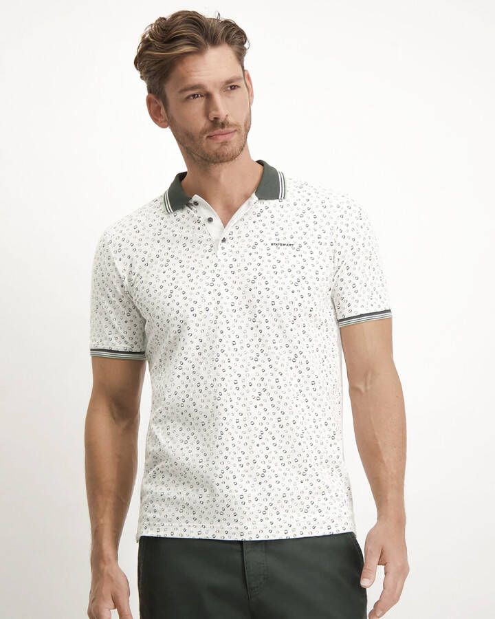 State of Art Pique Polo Print Beige - Foto 2