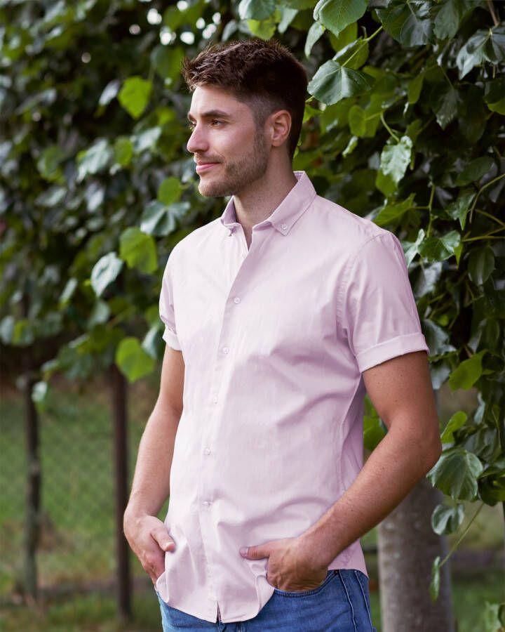 The blueprint premium Heren Trendy Heren Overhemd Korte Mouw - Foto 3