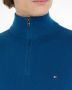 Tommy Hilfiger Pima ORG CTN ZIP Mock Coltrui Blue Heren - Thumbnail 4