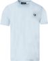 FRED PERRY Heren Polo's & T-shirts Ringer T-shirt Lichtblauw - Thumbnail 5