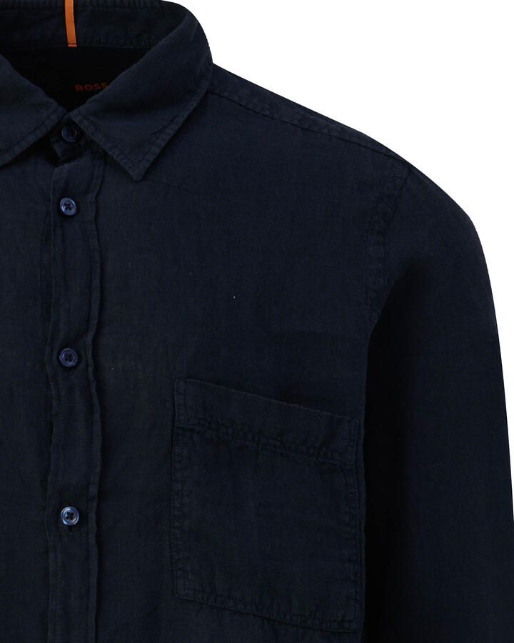 Boss Orange Regular fit linnen overhemd met borstzak model 'Relegant' - Foto 2