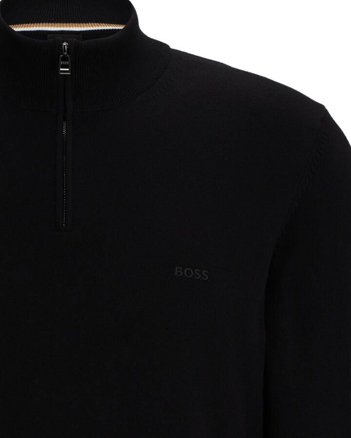 Boss Gebreide pullover met korte ritssluiting model 'Padro'