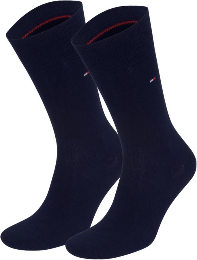 Tommy Hilfiger 2 Paar Klassieke Donkerblauwe Sokken Blue Unisex - Foto 3