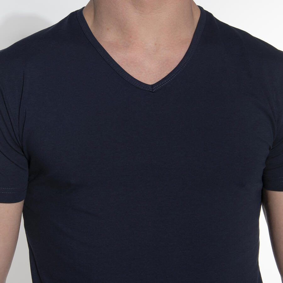 Garage T-shirt Stretch Basic Navy V-Hals - Foto 2