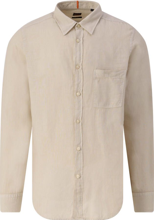 Boss Orange Regular fit linnen overhemd met borstzak model 'Relegant' - Foto 5