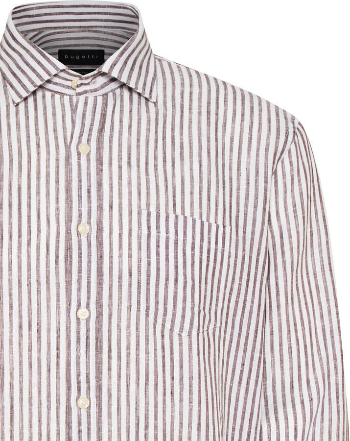 Bugatti Overhemd met lange mouwen van 100% linnen