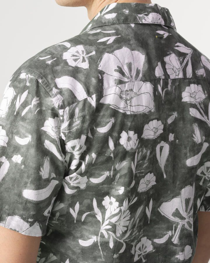 J.C. Rags regular fit overhemd Elvis met all over print burned green dessin - Foto 5