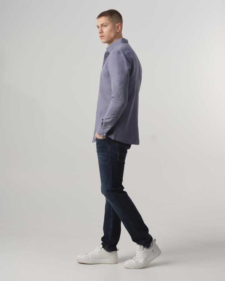 J.C. Rags regular fit overhemd Jayden Linen bluefin uni - Foto 4
