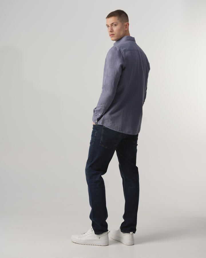 J.C. Rags regular fit overhemd Jayden Linen bluefin uni - Foto 5