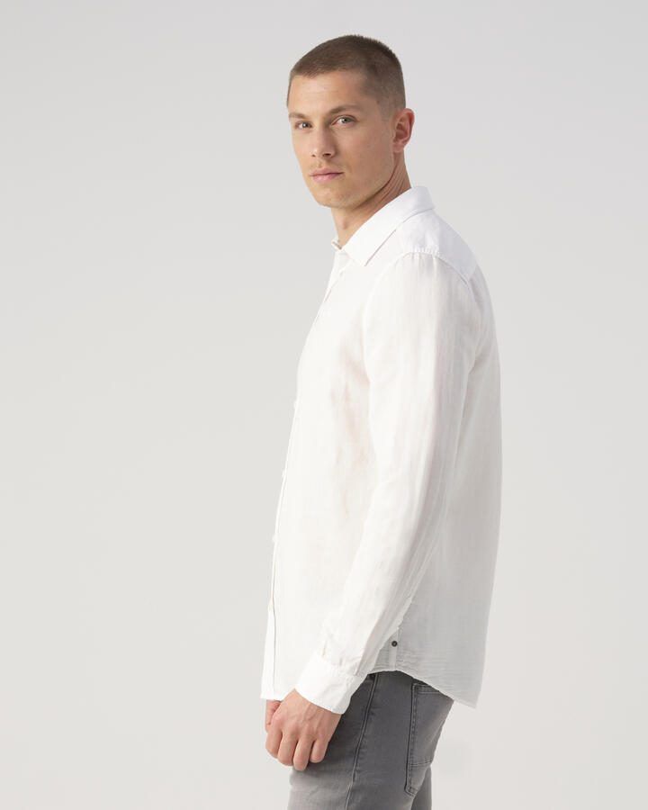 J.C. Rags regular fit overhemd Jayden Linen white - Foto 3