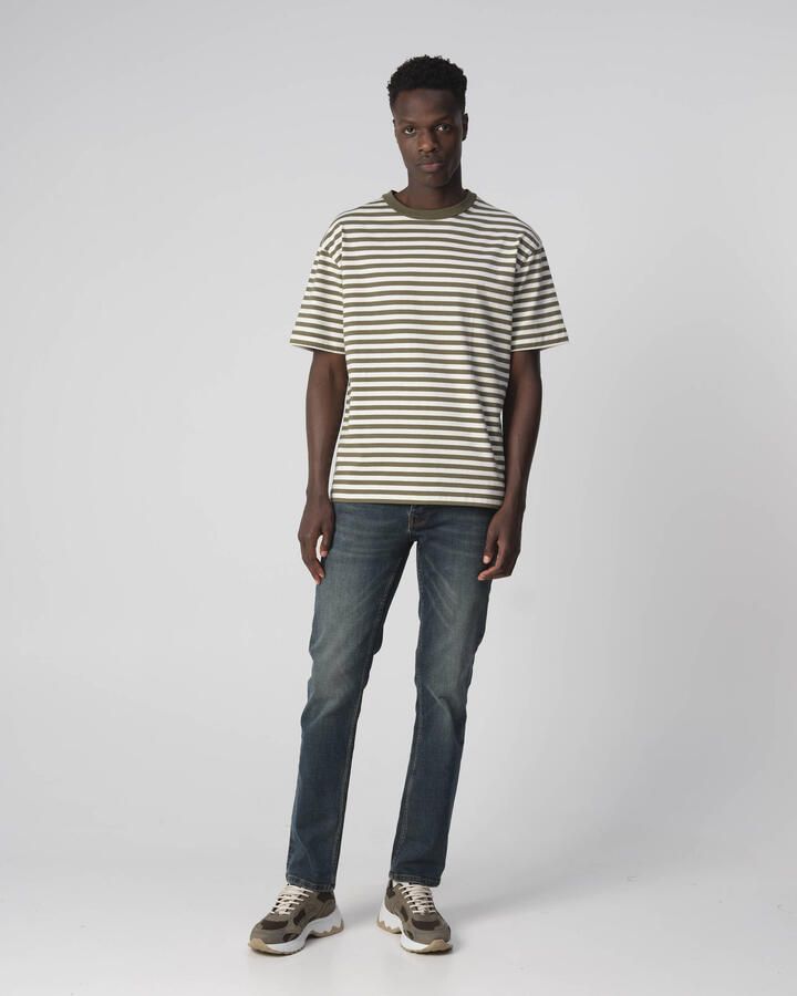 J.C. Rags gestreept regular fit T-shirt Johnny olive night - Foto 2