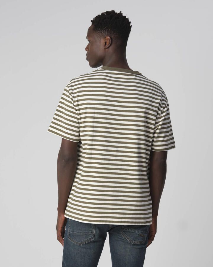 J.C. Rags gestreept regular fit T-shirt Johnny olive night - Foto 4