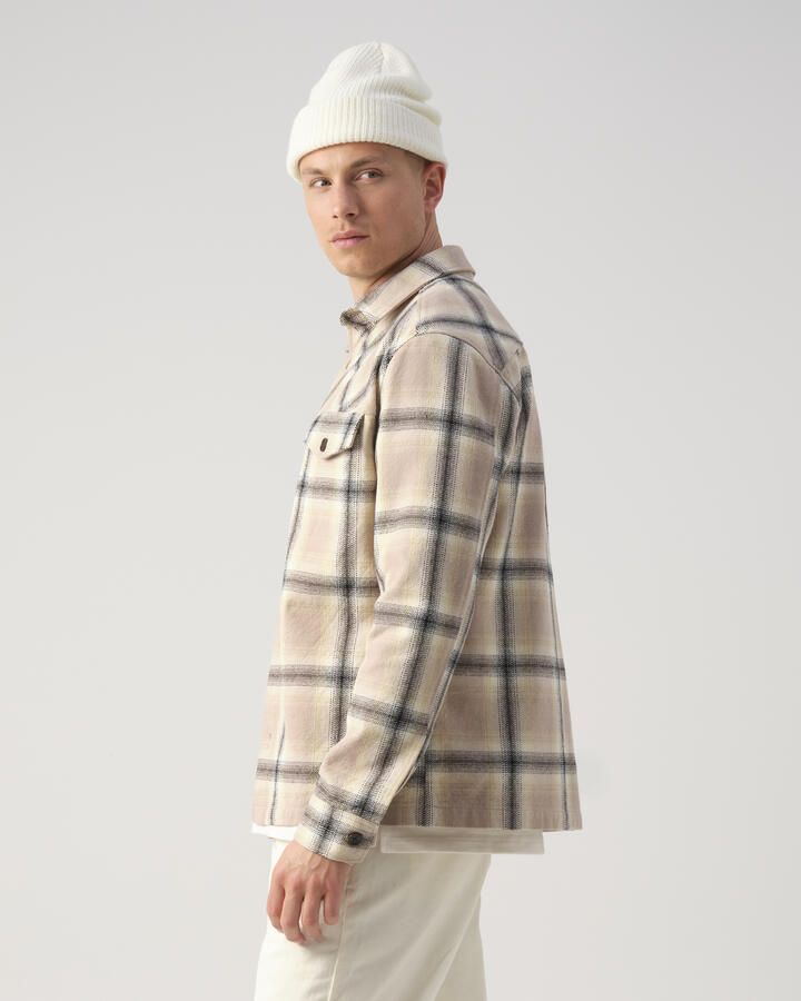 J.C. Rags geruit regular fit overshirt RYLEE bleached sand - Foto 3