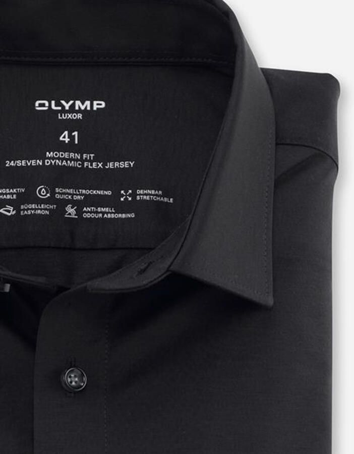 OLYMP Overhemd met lange mouwen Luxor 24 Seven modern fit jersey shirt met geurremmende materiaaleigenschappen - Foto 3