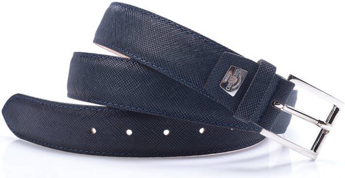 Giorgio Heren Leren Riem Stijlvol Donkerblauw Blue Heren