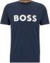 Boss T-shirt met applicatie met labelstitching model 'Tiburt' - Thumbnail 4