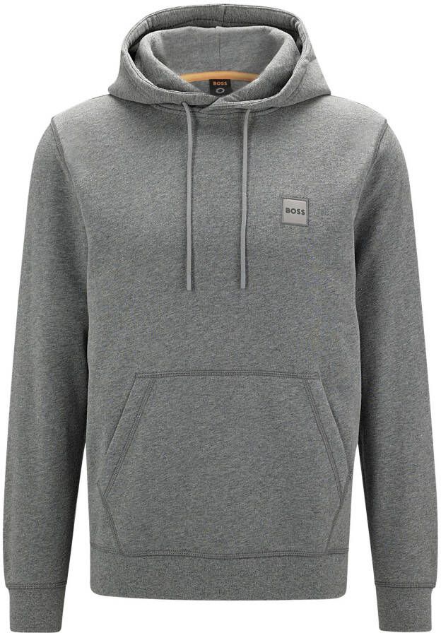 Hugo Boss Grijze hoodie met centrale zak Gray Heren