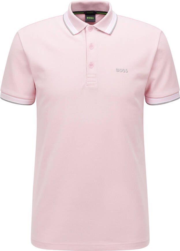 Hugo Boss Roze Polo Shirt met Korte Mouw Pink Heren