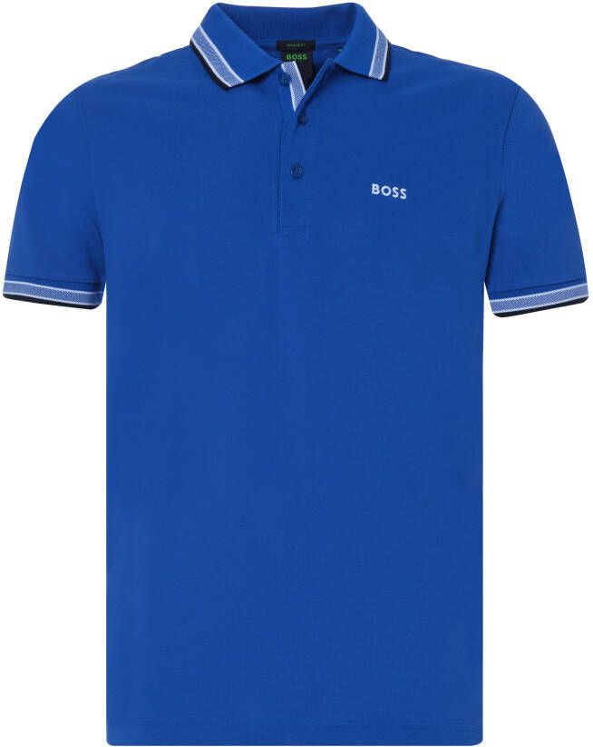 Hugo Boss Heren Polo met Details en Contrast Logo Model 50469055 Paddy Kleur Blauw Blue Heren - Foto 6