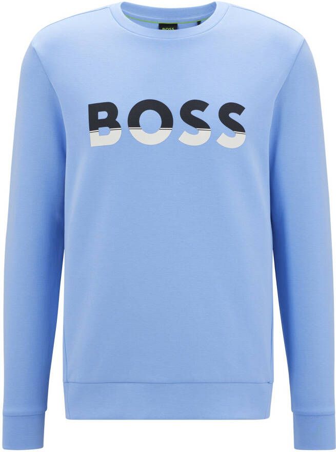 BOSS Athleisurewear Sweatshirt met labelprint model 'Salbo'