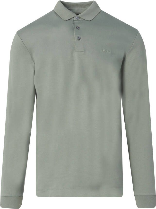 Hugo Boss polo normale fit groen effen katoen
