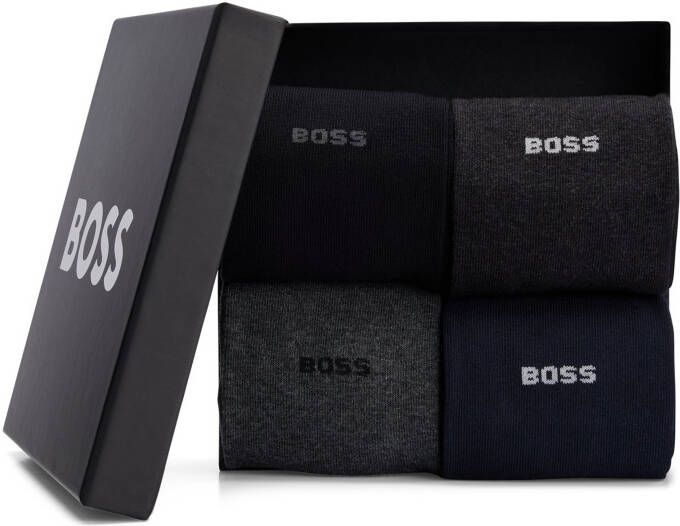 Boss Sokken met labeldetail in een set van 4 paar