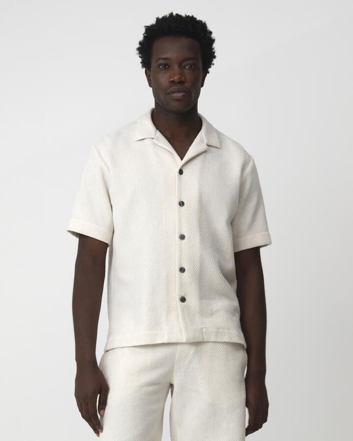 J.C. Rags casual overhemd met textuur ecru - Foto 3