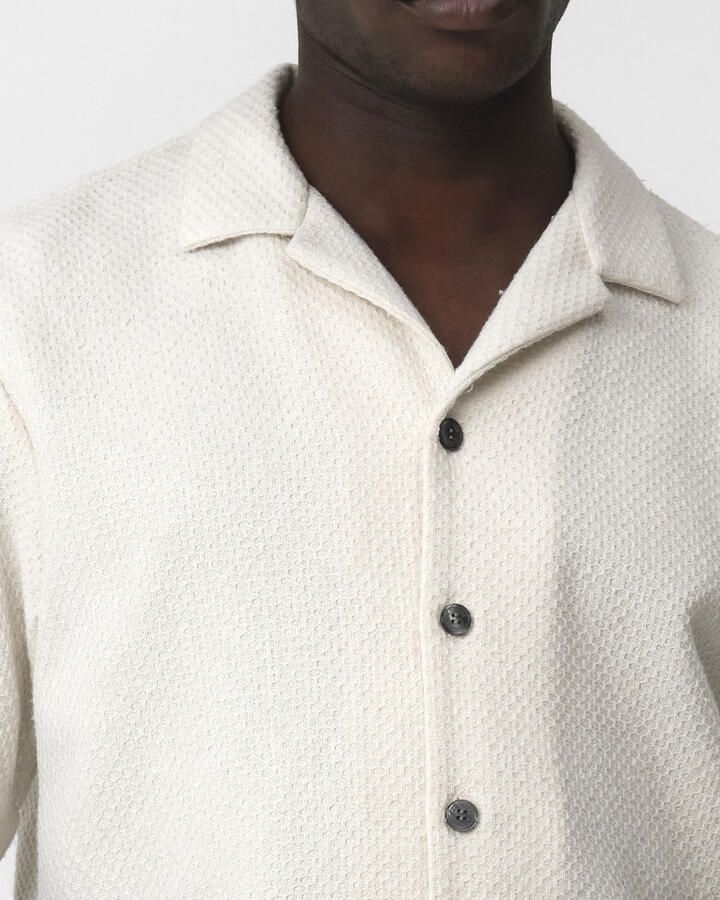 J.C. Rags casual overhemd met textuur ecru - Foto 5