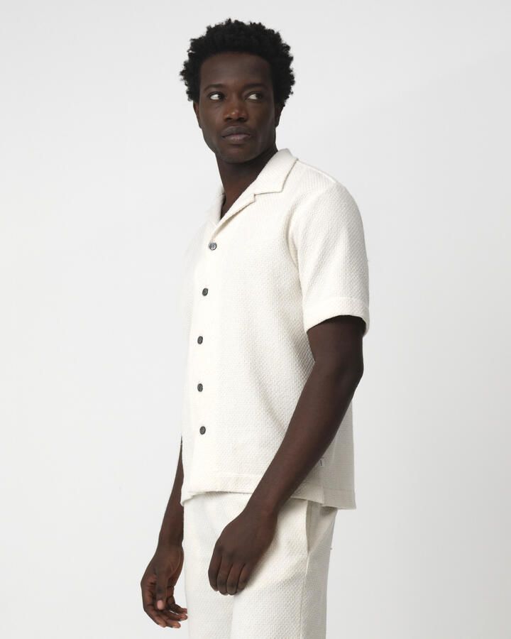 J.C. Rags casual overhemd met textuur ecru - Foto 7