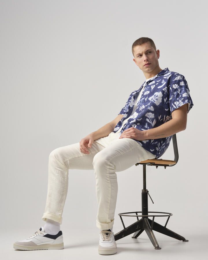 J.C. Rags regular fit overhemd met all over print blue depths dessin - Foto 2