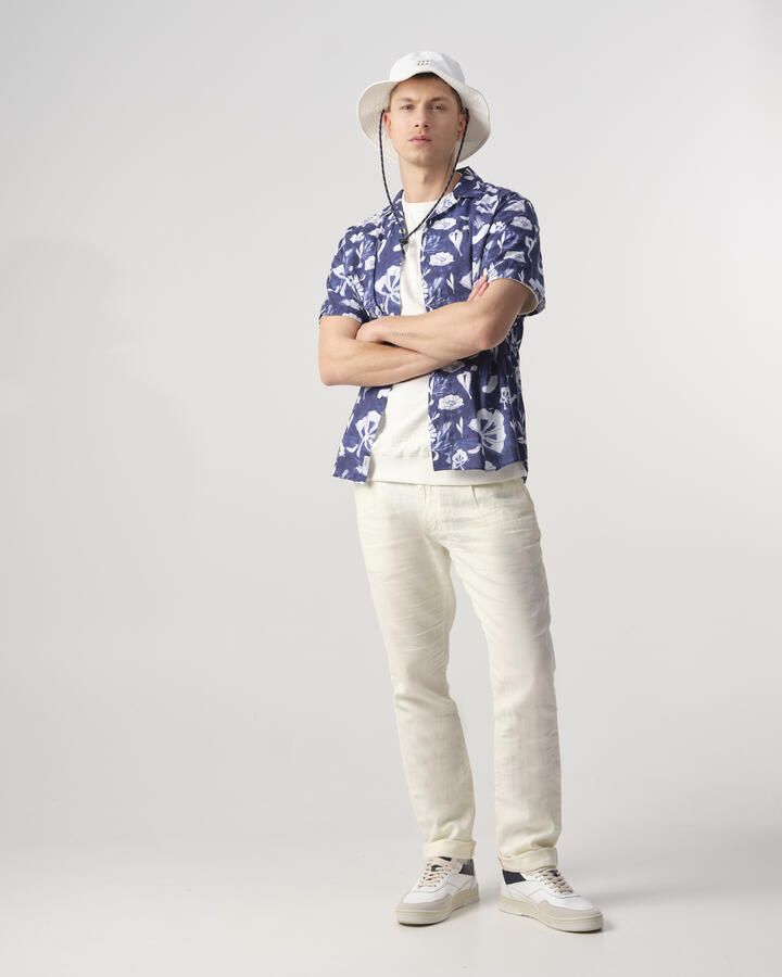 J.C. Rags regular fit overhemd met all over print blue depths dessin - Foto 3