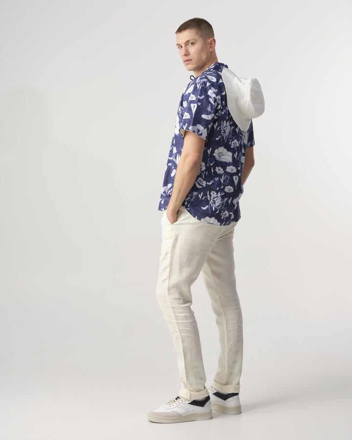 J.C. Rags regular fit overhemd met all over print blue depths dessin - Foto 4