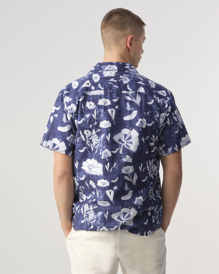 J.C. Rags regular fit overhemd met all over print blue depths dessin - Foto 5